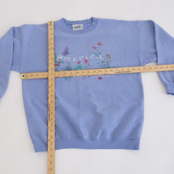 VTG Northern Reflections Purple Wildflower Butterfly Sweatshirt Nature America S - Picture 3 of 10